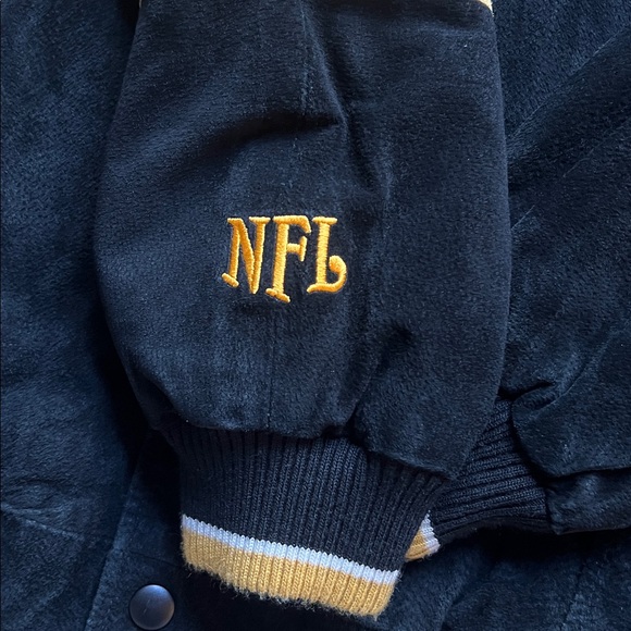 EUC Vintage Pittsburgh Steelers Suede Bomber Jacket - Picture 9 of 16